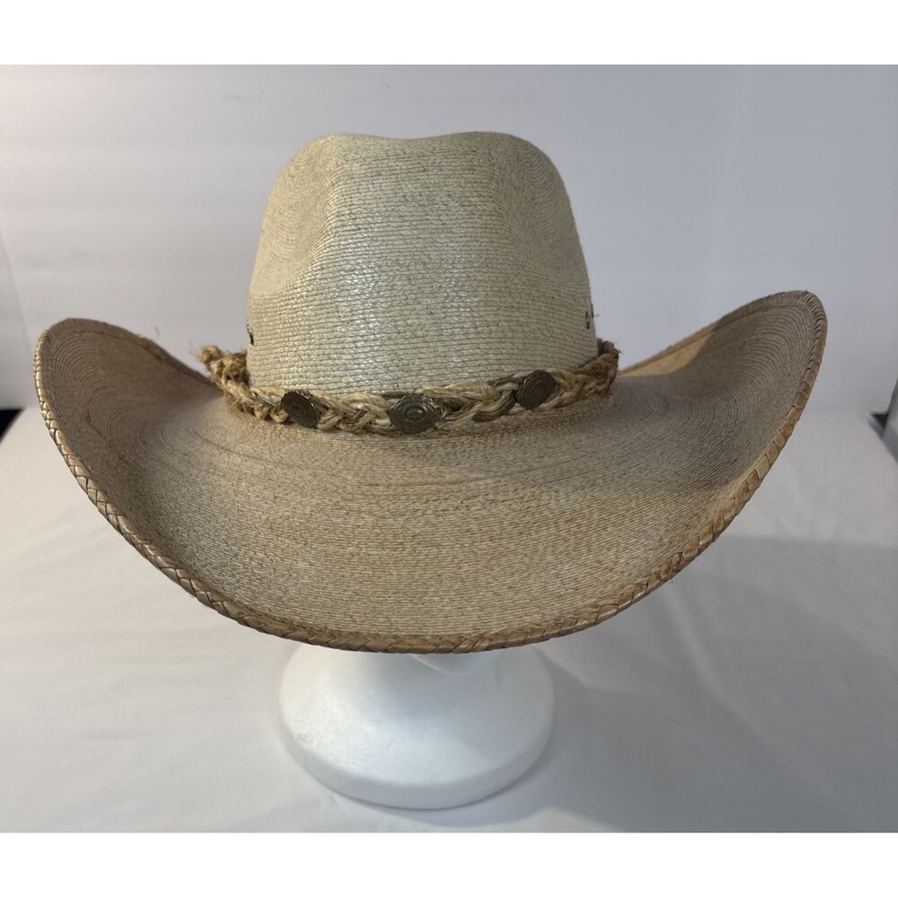 Aspuro Hats Cowboy Hat 6 7/8 55 Natural Straw Western Hecho En Mexico
